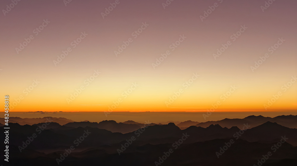 Amazing sunset over the Sinai mountains
