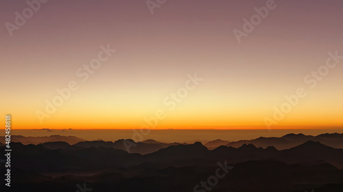Amazing sunset over the Sinai mountains