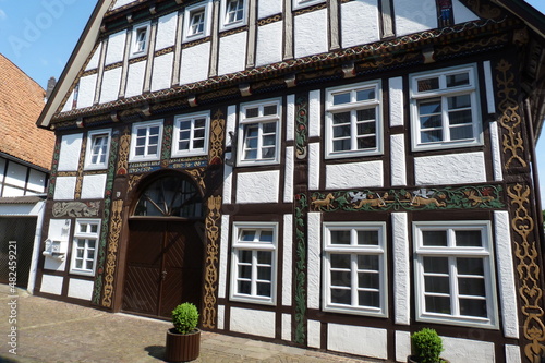 Fachwerkhaus mit Schnitzereien in Blomberg - Altes Amtshaus