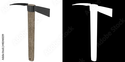 3D rendering illustration of a mattock