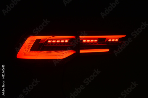 Stampa su tela Activated rear lamp on a passenger car