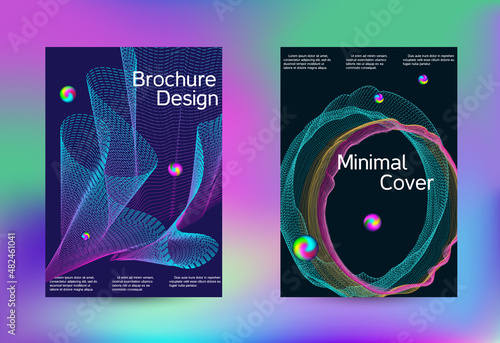 Minimum coverage of a vector. Cover design. Set of modern abstract musical backgrounds. Sound flyer for creating a fashionable cover, banner, poster, booklet...