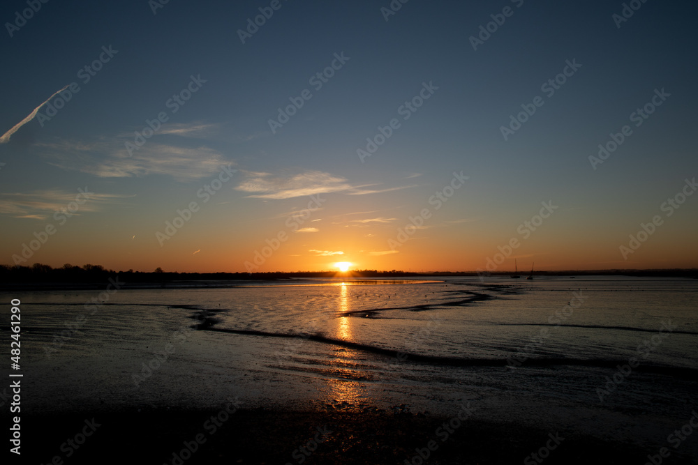 Sunrise over the Blackwater Estuary near Maldon, Essex