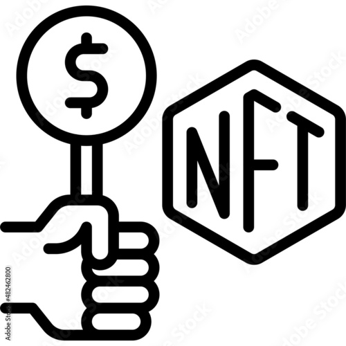 Bid icon, NFT related vector illustration
