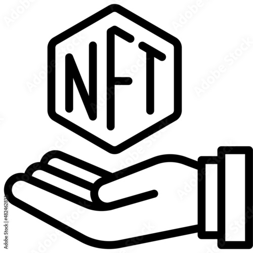 Ownership icon, NFT related vector illustration