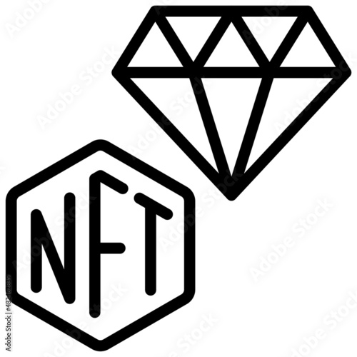 Diamond icon, NFT related vector illustration