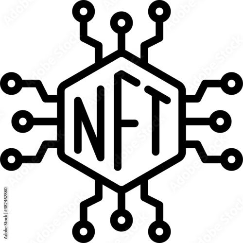 Digital token icon, NFT related vector illustration