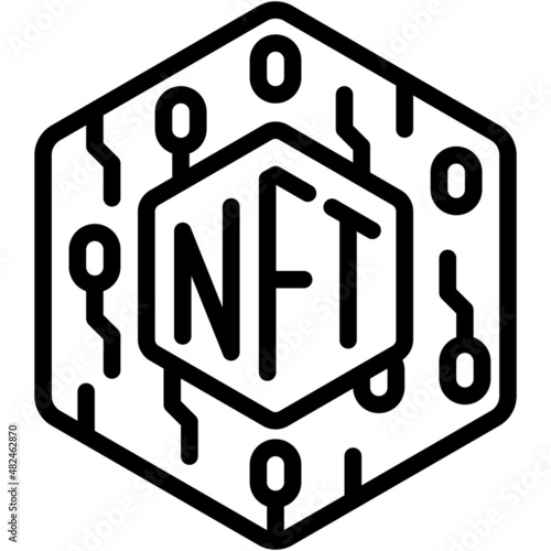 Digital token icon, NFT related vector illustration