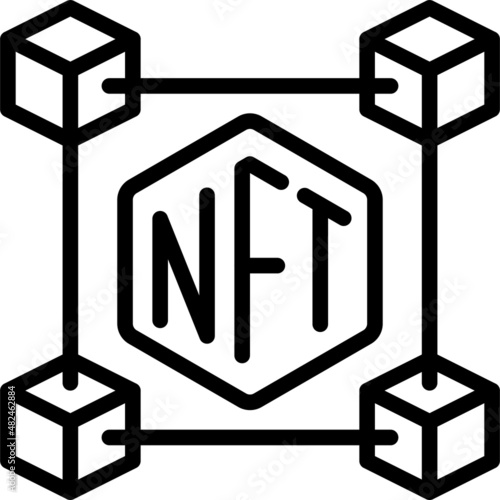 Block chain icon, NFT related vector illustration
