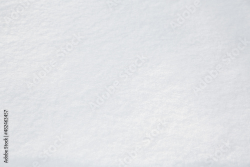 White fluffy snow sparkles in the sun. Texture of freshly fallen snow. Background.