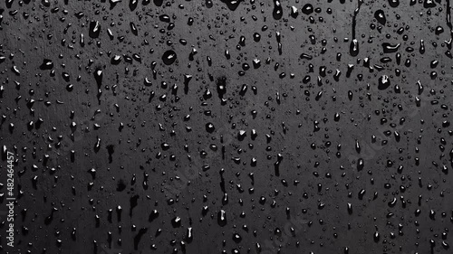 Water droplets on black background.