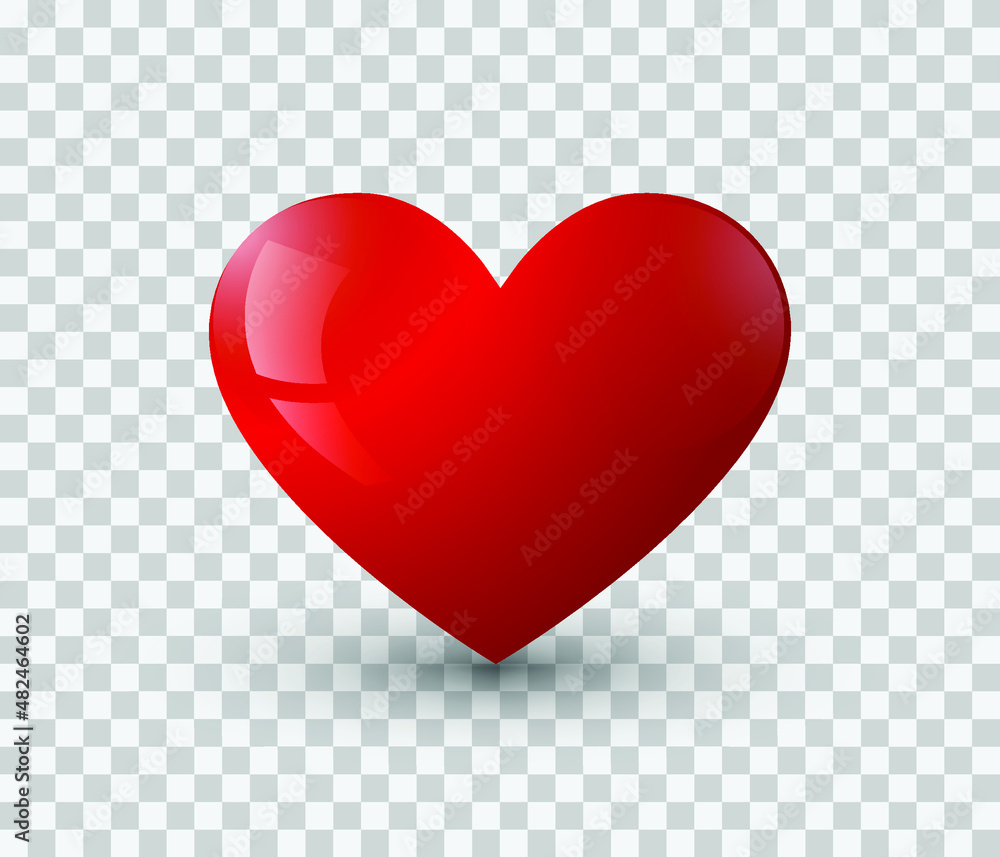 Realistic red heart with shadow Premium Vector Realistic red heart with shadow Premium Vector