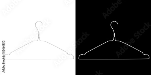 3D rendering illustration of a metal wire coat hanger
