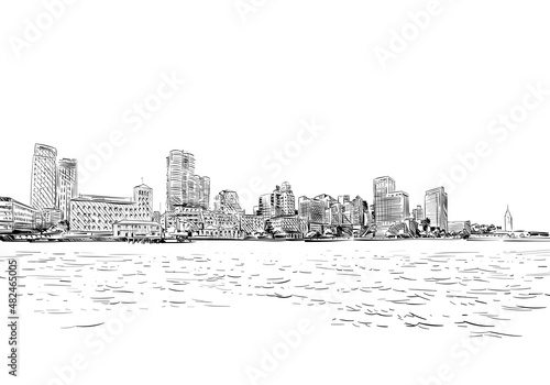 San Francisco city hand drawn. Street sketch, vector illustration