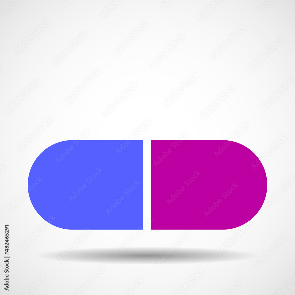 Medical pill icon, medicine icon, pharmacy symbol, health tablet. Vector illustration