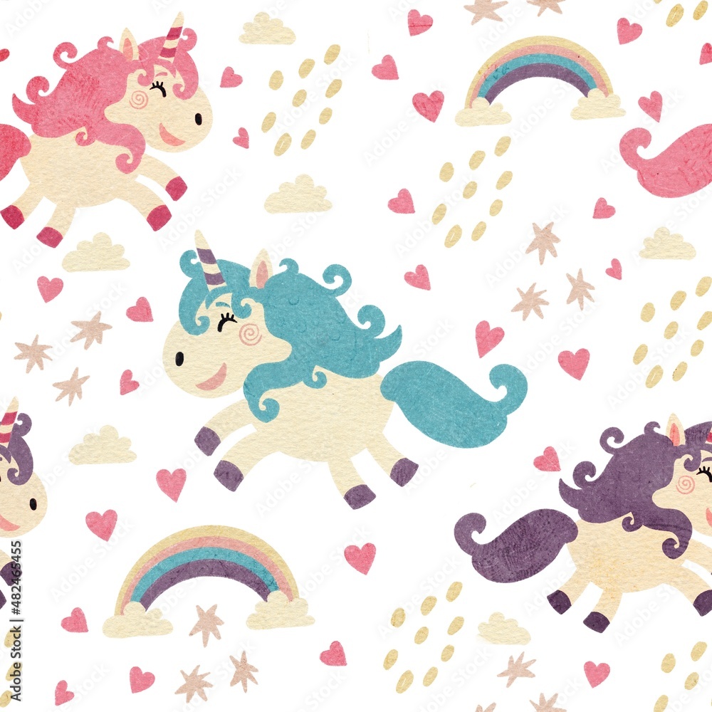 pattern with unicorns 