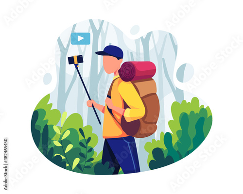 Travel blogger concept illustration