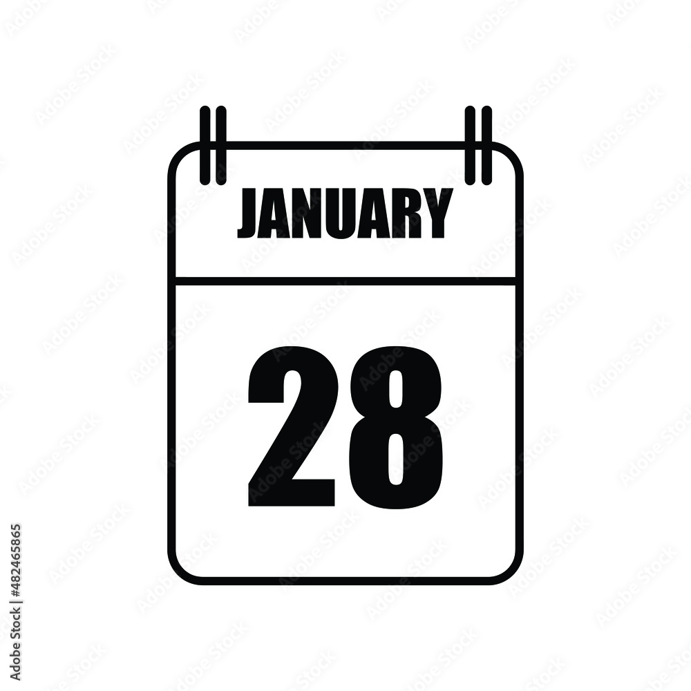 Outline 28 January Calendar Icon Vector Illustration . Date , Day Of Mouth Outline 28 January Calendar Icon Vector Illustration . Date , Day Of Mouth