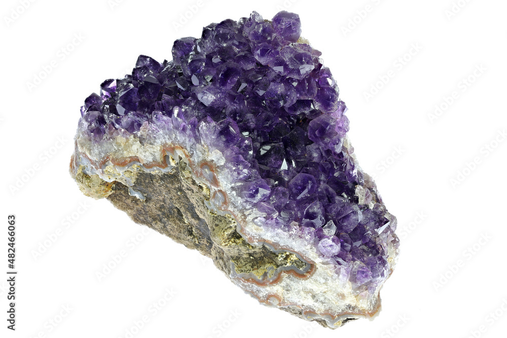 amethyst from Uruguay isolated on white background amethyst from Uruguay isolated on white background