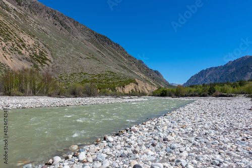 View of the mountain river Baksan