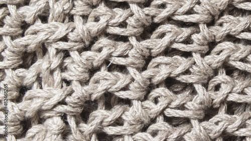 Green knitted background, animated stop motion