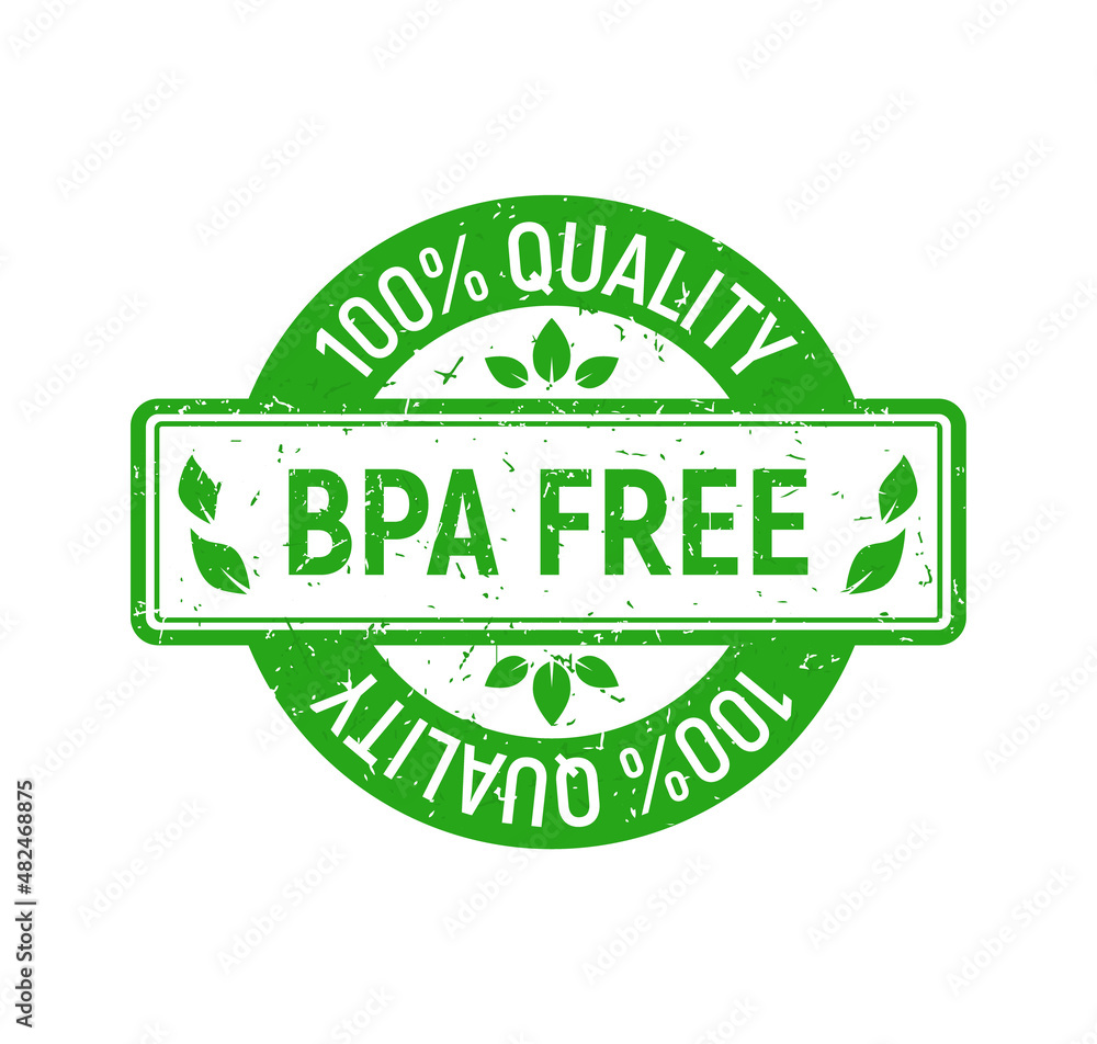 BPA free badge, eco green stamp mark.