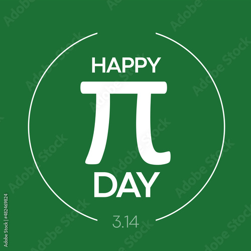 International Pi Day vector logo. 14 march. 3,14 Pi sign. Digital illustration creative template