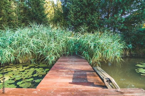 Summer lake pier