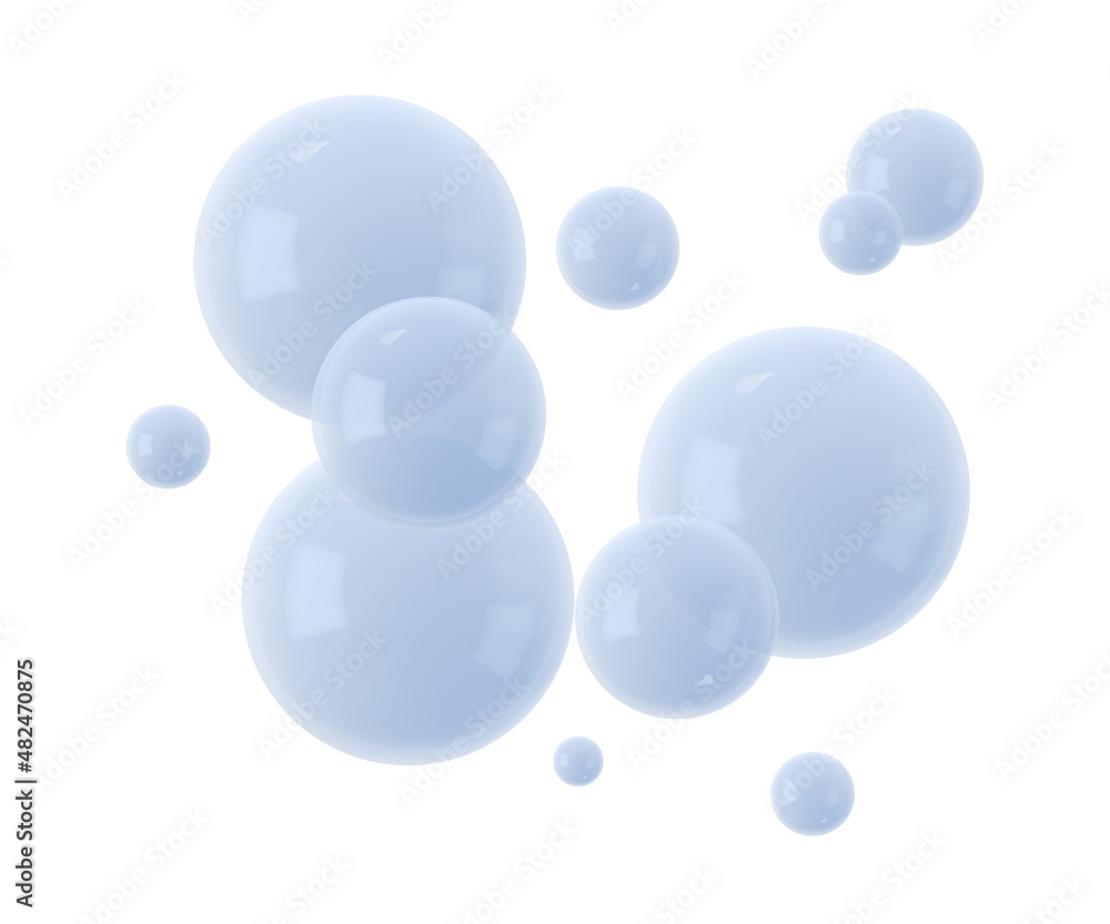 Blue glossy bubbles. Background with realistic balls. Abstract minimal design. Vector illustration. Soap bubbles. Blue glossy bubbles. Background with realistic balls. Abstract minimal design. Vector illustration. Soap bubbles.