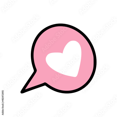 An icon of message with heart in it.