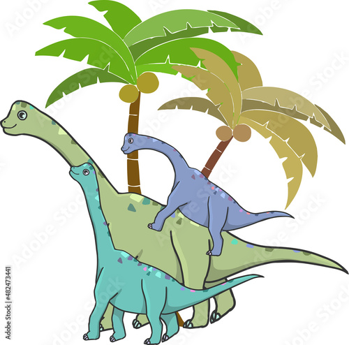 ブラキオサウルスの親子