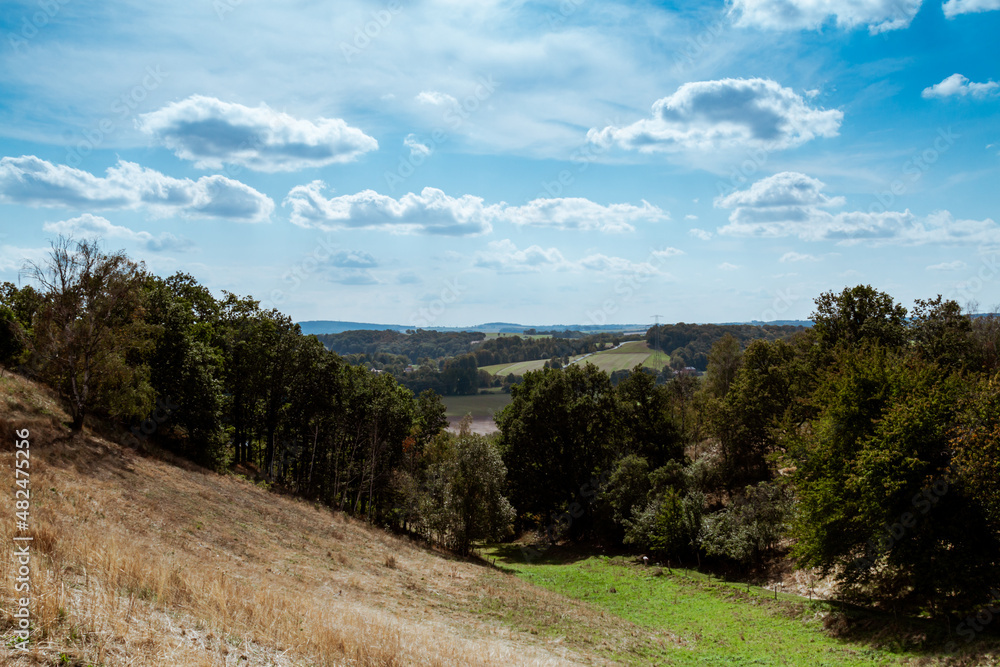 Panoramic summer view with clouds