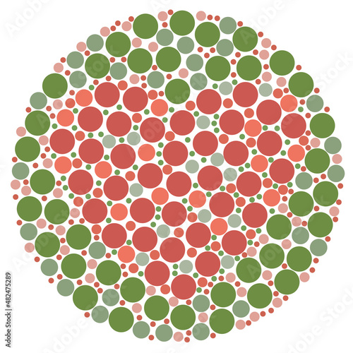 Colour blind test with heart. Love is blind concept.
