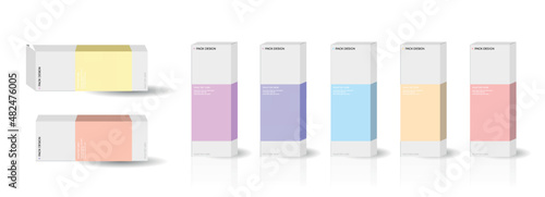 Box, packaging template. Boxes mockups isolated on white background
