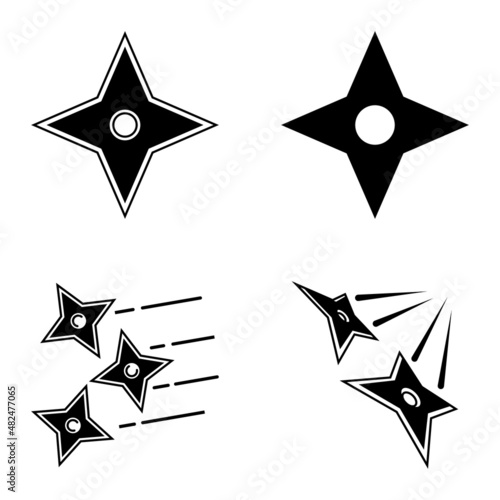4star Flat Icon Set Isolated On White Background