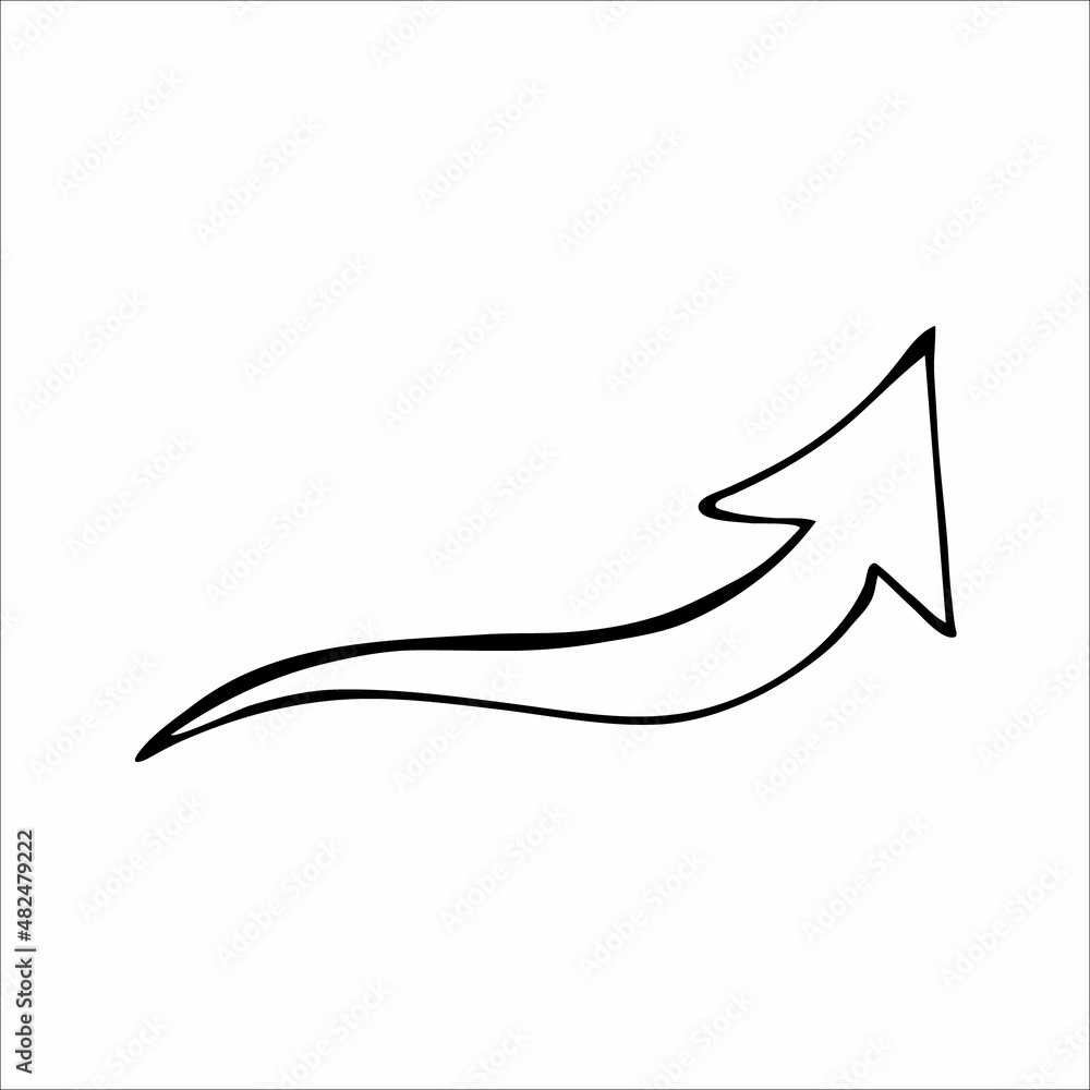 Abstract doodle arrow hand drawn, black and white vector illustration Abstract doodle arrow hand drawn, black and white vector illustration