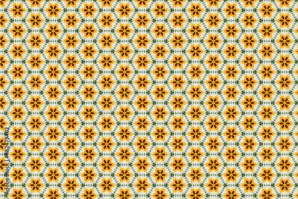 Sun flower wall paper background geometrical shapes