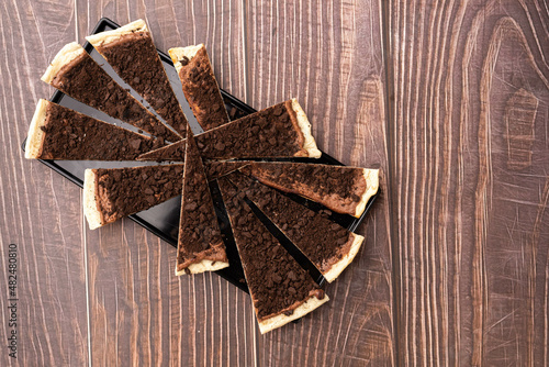 appetizers - sweet pizza with chocolate and ovaltine photo