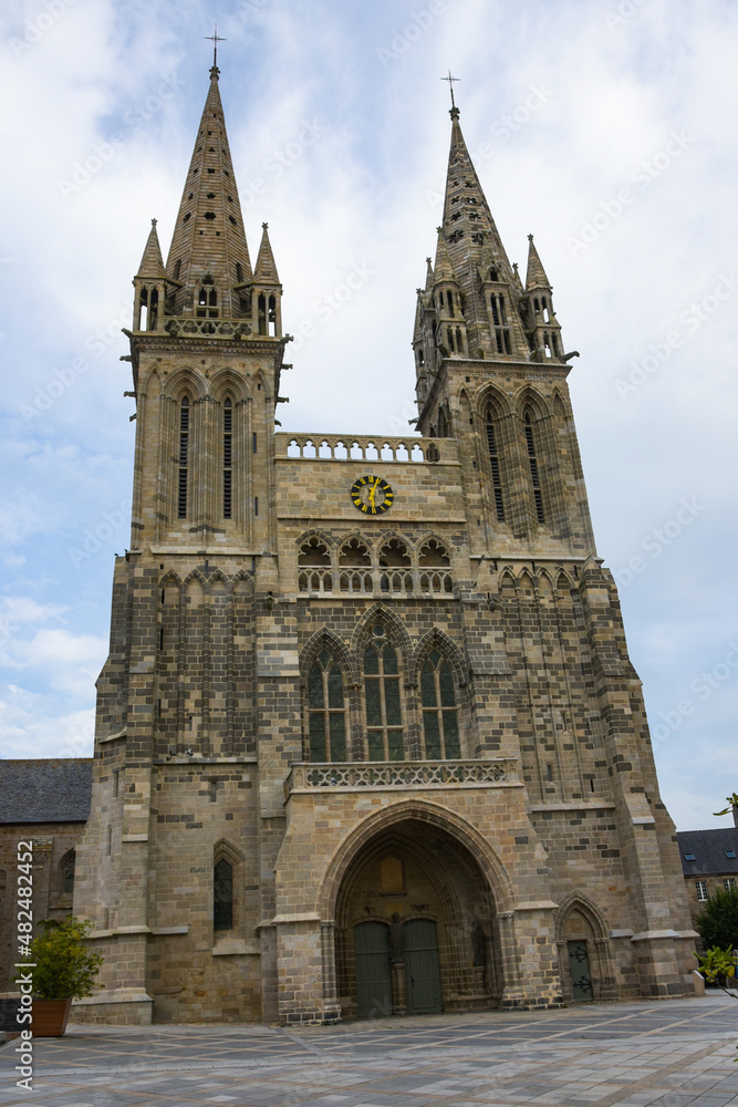 View on the cathedral Saint Paul Aurelien in the city of Saint Pol of Leon