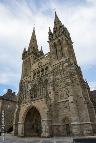 View on the cathedral Saint Paul Aurelien in the city of Saint Pol of Leon