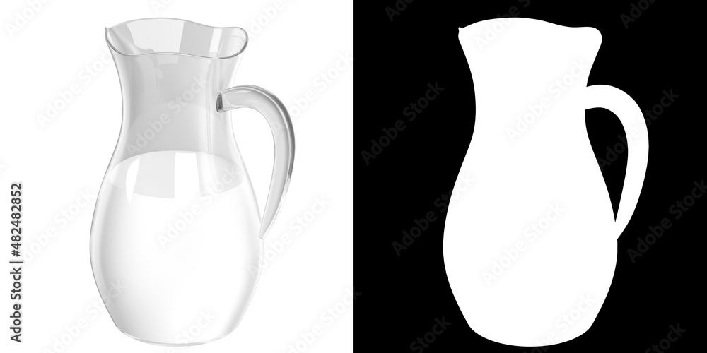 3D rendering illustration of a milk carafe 3D rendering illustration of a milk carafe