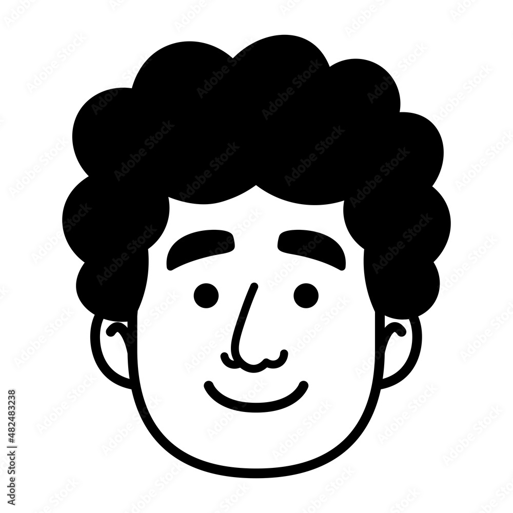 Isolated monochrome avatar of a man Vector illustration Isolated monochrome avatar of a man Vector illustration