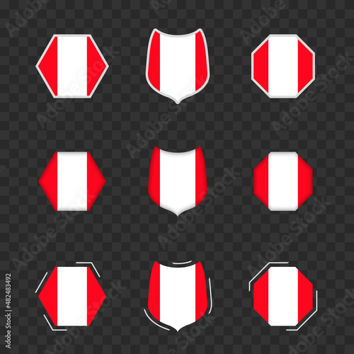 Free Download National symbols of Peru on a dark transparent background, vector flags of Peru. - GFXLoad
