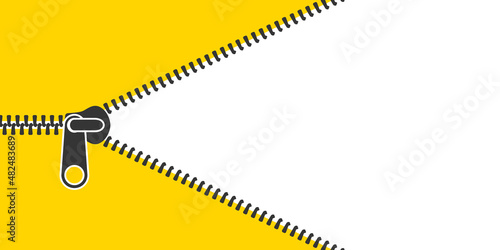 Zipper Background. Zipper lock banner. Fastener. Closing clasp. Vector illustration