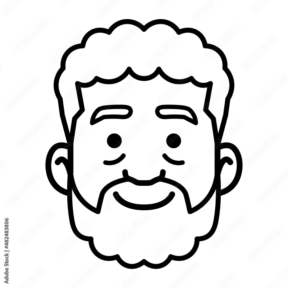 Isolated monochrome avatar of a man with beard Vector illustration Isolated monochrome avatar of a man with beard Vector illustration