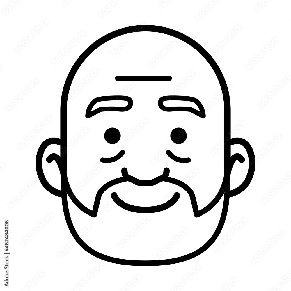 Isolated monochrome avatar of a man Vector illustration Isolated monochrome avatar of a man Vector illustration