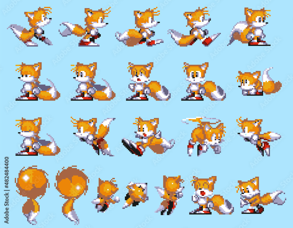 Set 1 of Sonic Moves, Art of Sonic the Hedgehog 3 Classic Video