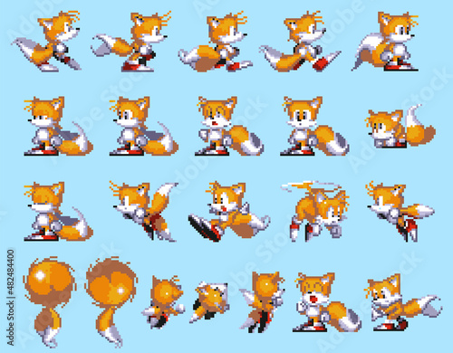 Set 1 of Sonic Moves, Art of Sonic the Hedgehog 3 Classic Video Game, Pixel  Design Vector Illustration Editorial Photo - Illustration of level,  hedgehog: 239752216