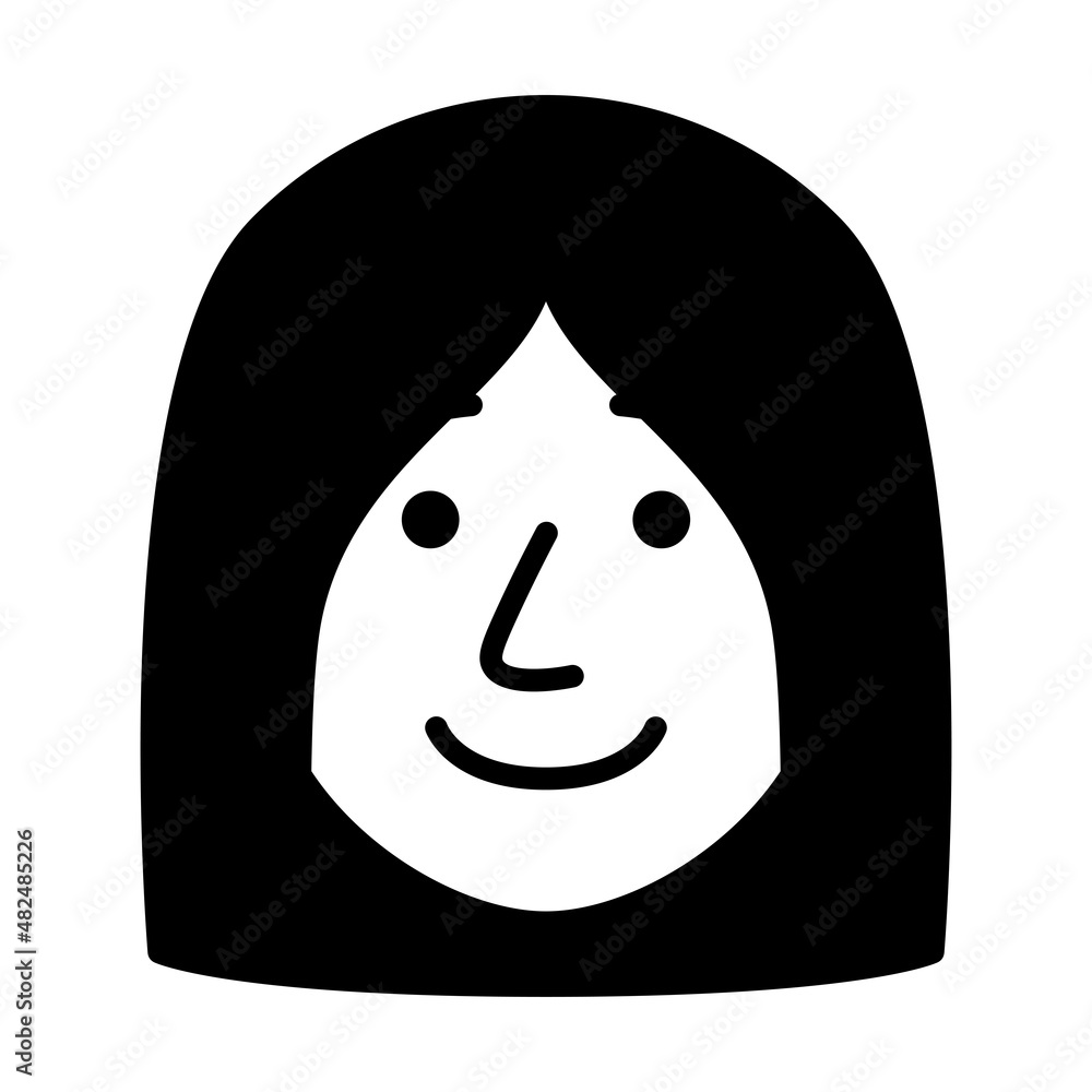 Isolated monochrome avatar of a woman Vector illustration Isolated monochrome avatar of a woman Vector illustration