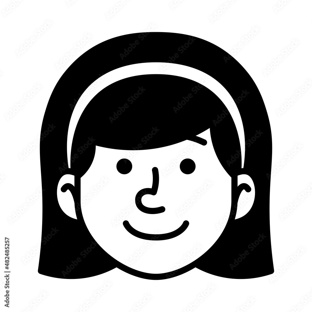 Isolated monochrome avatar of a woman Vector illustration Isolated monochrome avatar of a woman Vector illustration